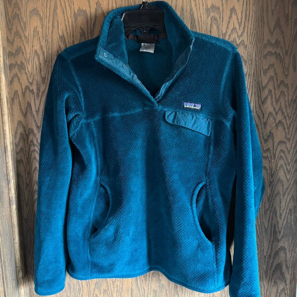 Patagonia Womens Re-Tool Snap-T Fleece Pullover Teal Blue Medium 25442
